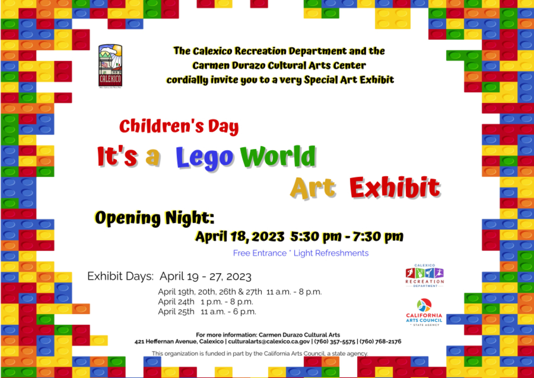 It's a Lego World Art Exhibit Flyer