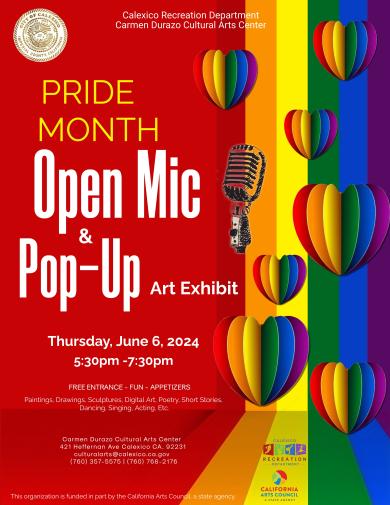 Pride Month Open Mic and Pop - Up