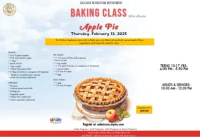 Baking Class for Adults Apple pie for Adults and Seniors