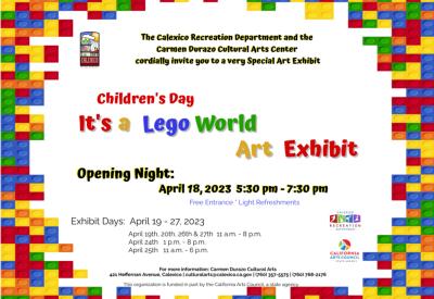 It's a Lego World Art Exhibit Flyer