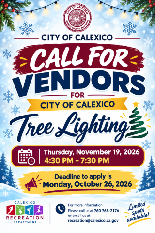 Call for vendors Tree Lighting