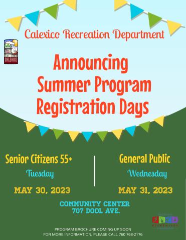 Announcing Summer Program Registration Days