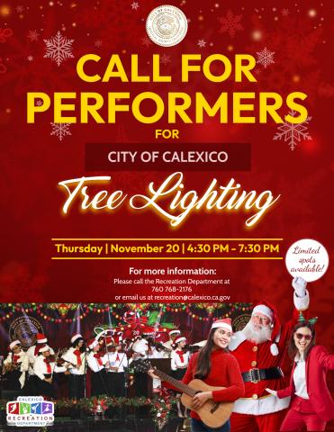 Call for Performers for Christmas Tree Lighting Event 2025