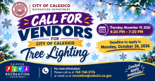 Call for vendors Tree Lighting